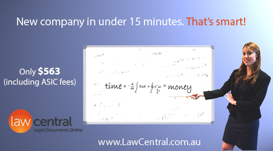 New company in under 15 minutes. That's smart! Only $552 (including ASIC fees)